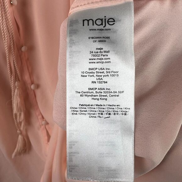 Maje Pink Rose E18ciana Blouse Size 3 / Large - Picture 9 of 9